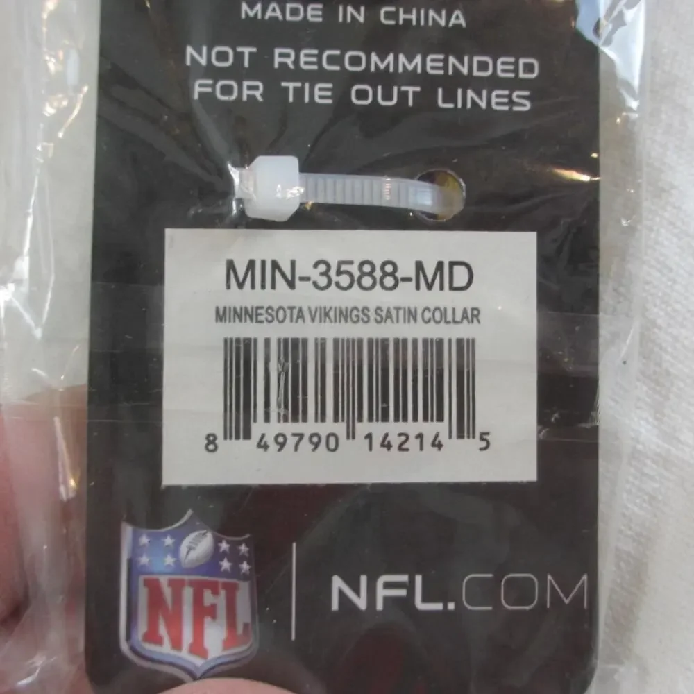 NWT NFL Minnesota Vikings Satin Dog Collar Medium Dogs (12